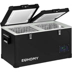 Euhomy Car Refrigerator, 110V, 69 Quart, Dual Zone, Black, Dual Door with Lock – Ideal for Home, Camping, or Off-Grid Use