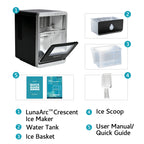 EUHOMY Luna Pro LunaArc™️ Portable Crystal Crescent Ice Maker Countertop – Melts 30 Mins Lower, Rapid Ice Making in 12 Mins, Real-Time Status Visibility