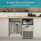 EUHOMY Excellent Storage Container Undercounter Commercial Ice Machine Includes 2 Bottles of Cleaner - Euhomy
